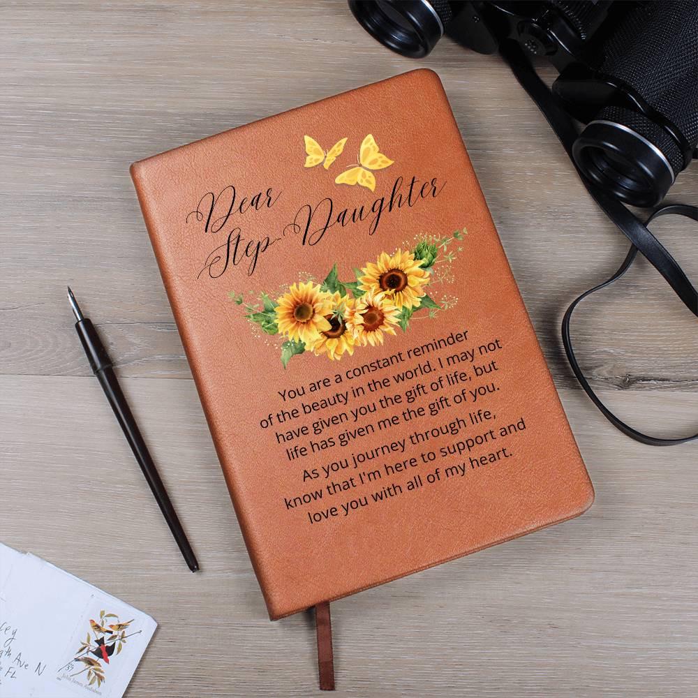 Dear Stepdaughter Personalized Sunflower Leather Journal – view 7