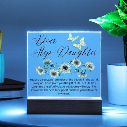 Dear Stepdaughter Personalized Sunflower LED Acrylic Plaque – view 9