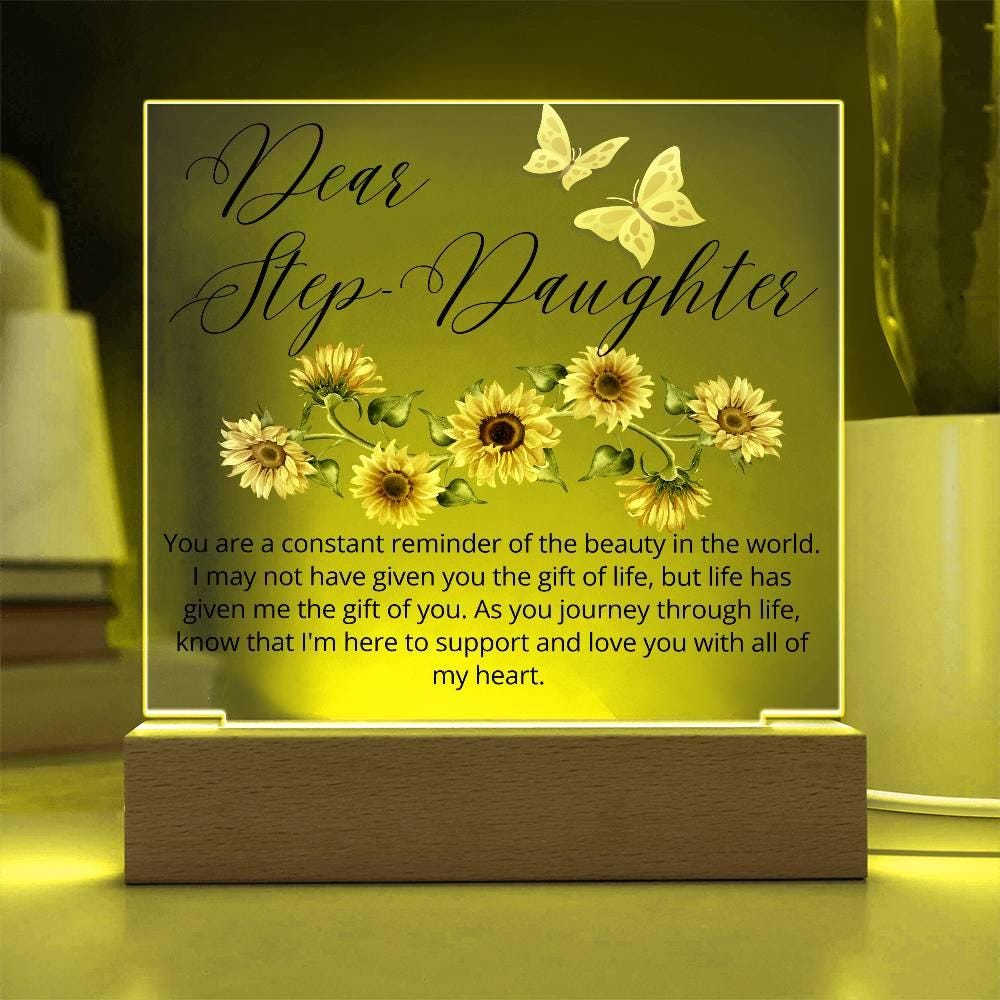 Dear Stepdaughter Personalized Sunflower LED Acrylic Plaque – view 4
