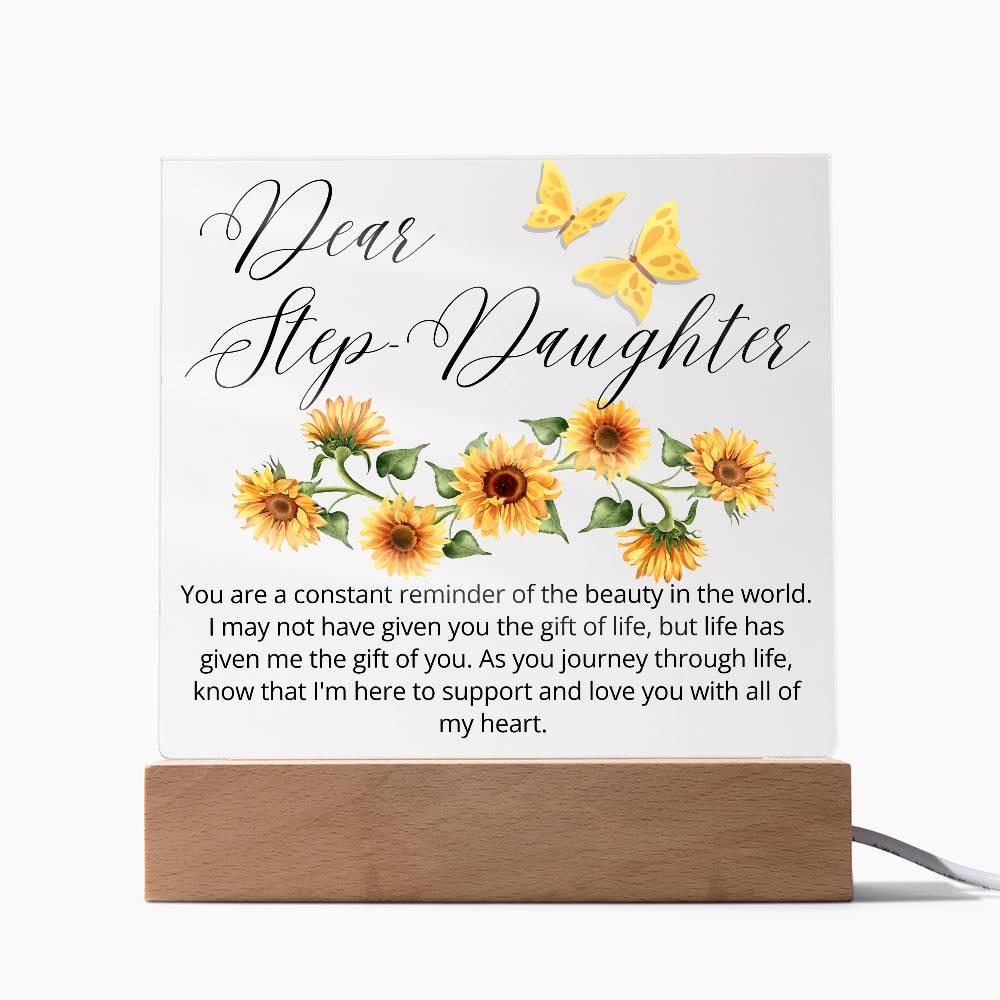 Dear Stepdaughter Personalized Sunflower LED Acrylic Plaque – view 8