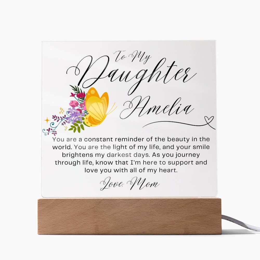 Personalized Custom Name To My Daughter LED Acrylic Plaque – view 3