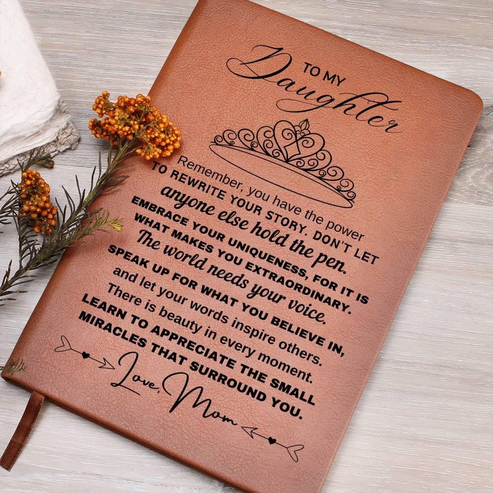 To my Daughter Personalized Leather Journal – Unique daughter gifts – view 3