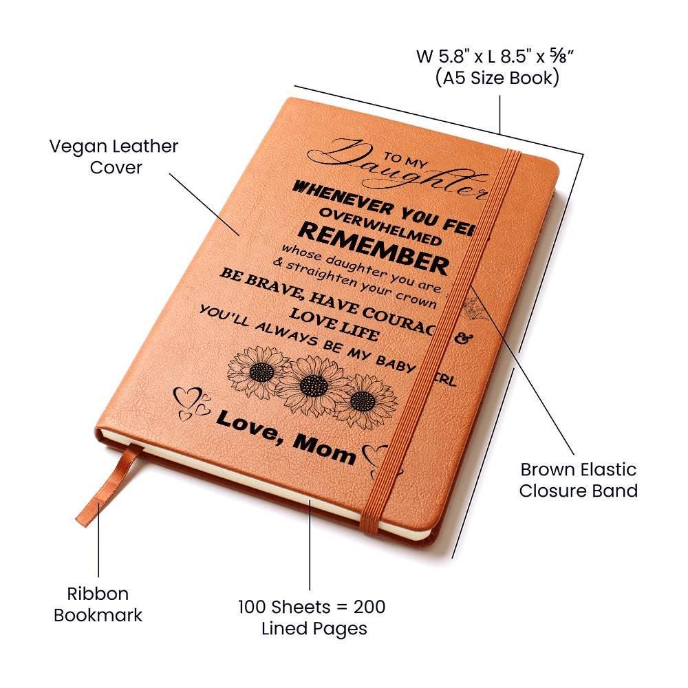 To My Daughter Personalized Leather Journal – view 2