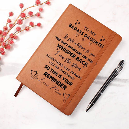 To my Badass Daughter Personalized Leather Journal – view 5