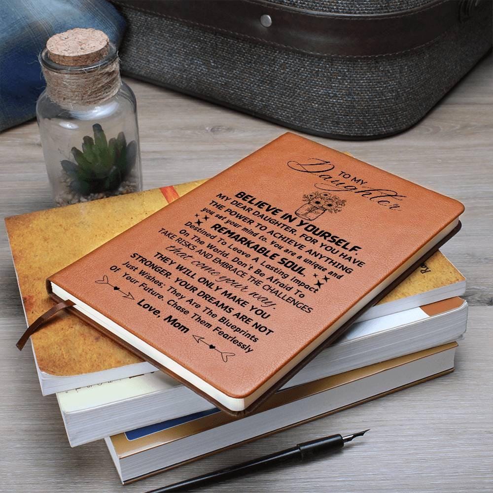 Personalized Daughter leather Journal – Daughter Weeding gift – view 2