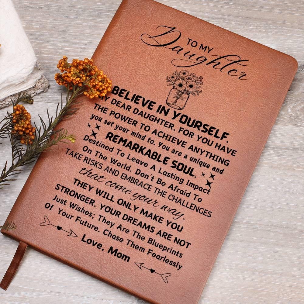 Personalized Daughter leather Journal – Daughter Weeding gift – view 5
