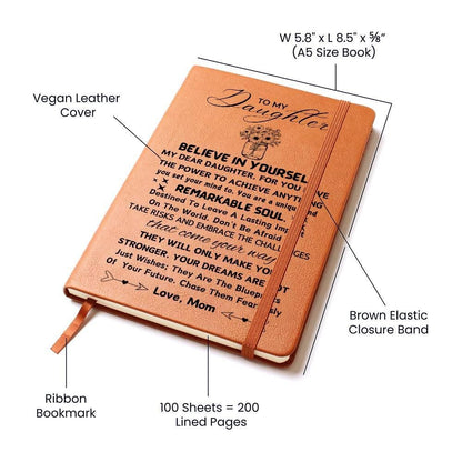 Personalized Daughter leather Journal – Daughter Weeding gift – view 4
