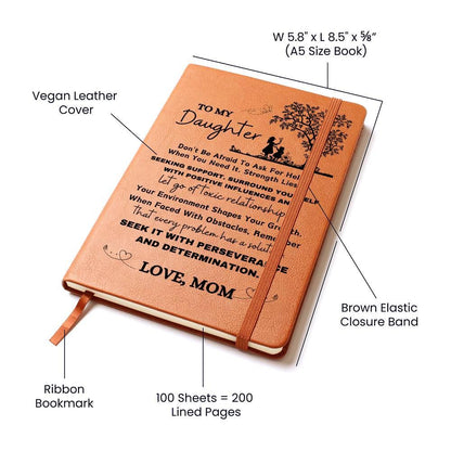 To My Daughter Personalized Keepsake Leather Journal – Christmas Gift – view 2