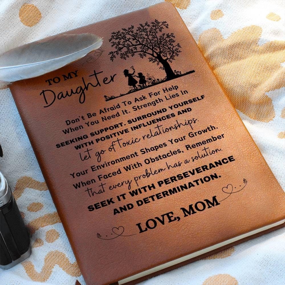 To My Daughter Personalized Keepsake Leather Journal – Christmas Gift