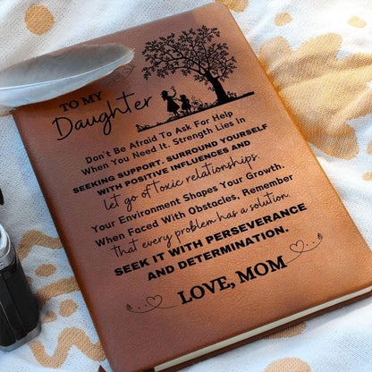 To My Daughter Personalized Keepsake Leather Journal – Christmas Gift