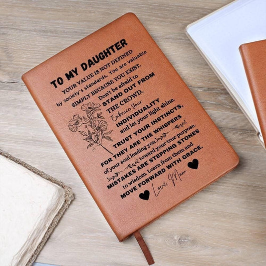 Personalized To My Daughter Leather Journal – Daughter Gifts from Mom