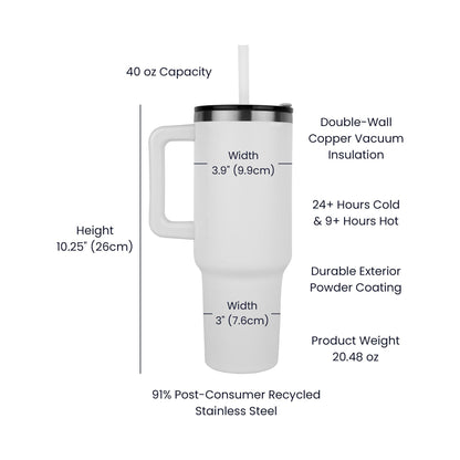 Faith Over Fear 40oz Leaser Printed Tumbler with Handle – view 3