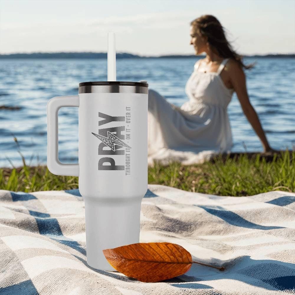 40oz Durable Leaser Printed Tumbler With Handle – Catholic Gift – view 6
