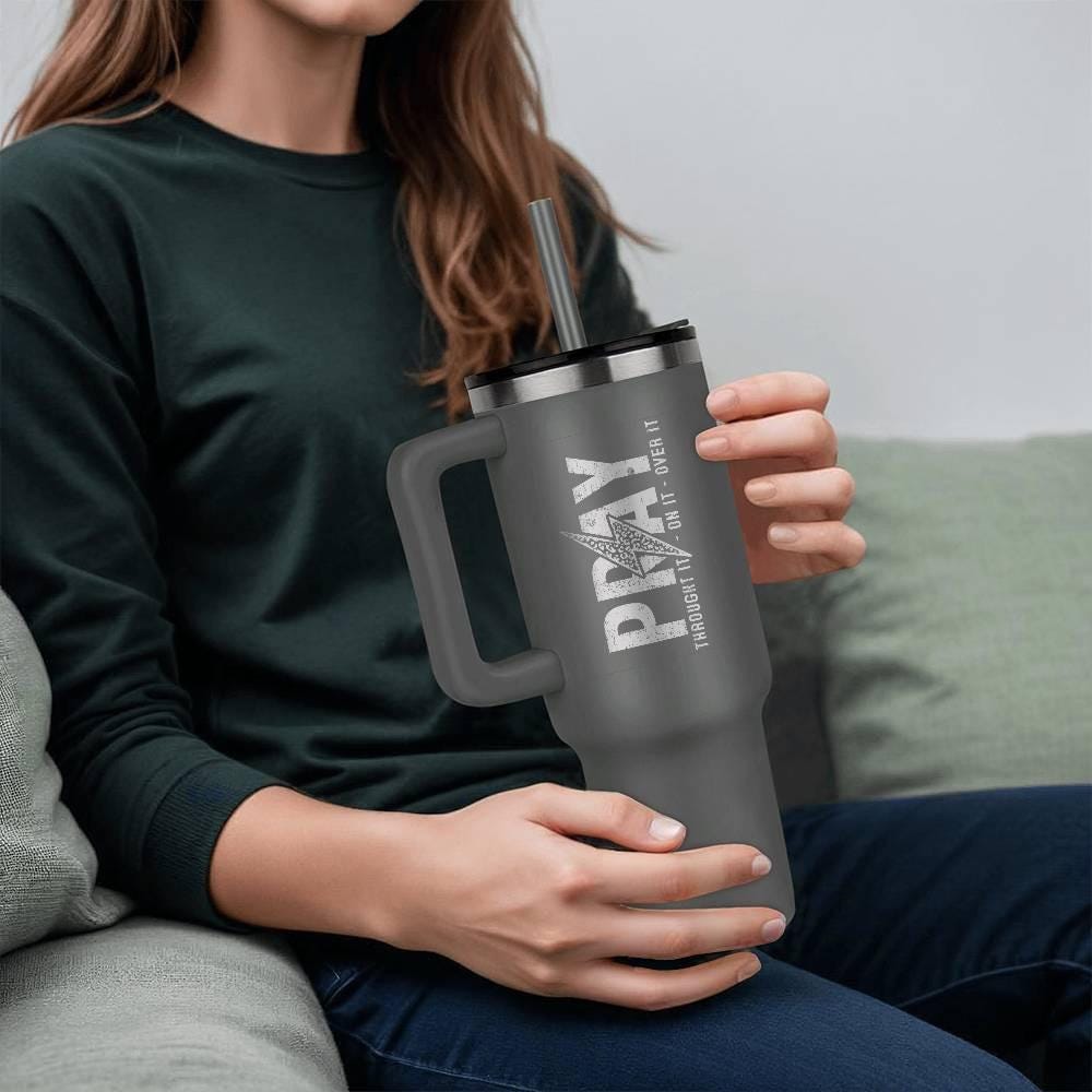 40oz Durable Leaser Printed Tumbler With Handle – Catholic Gift – view 7