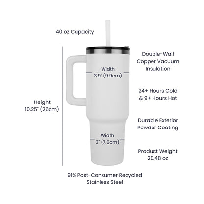 Pray Wait Trust Personalized Leaser Printed 40oz Tumbler with Handle – view 4
