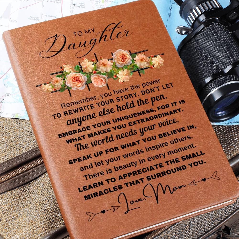 To My Daughter Custom Leather Journal – Gifts from Mom – view 5