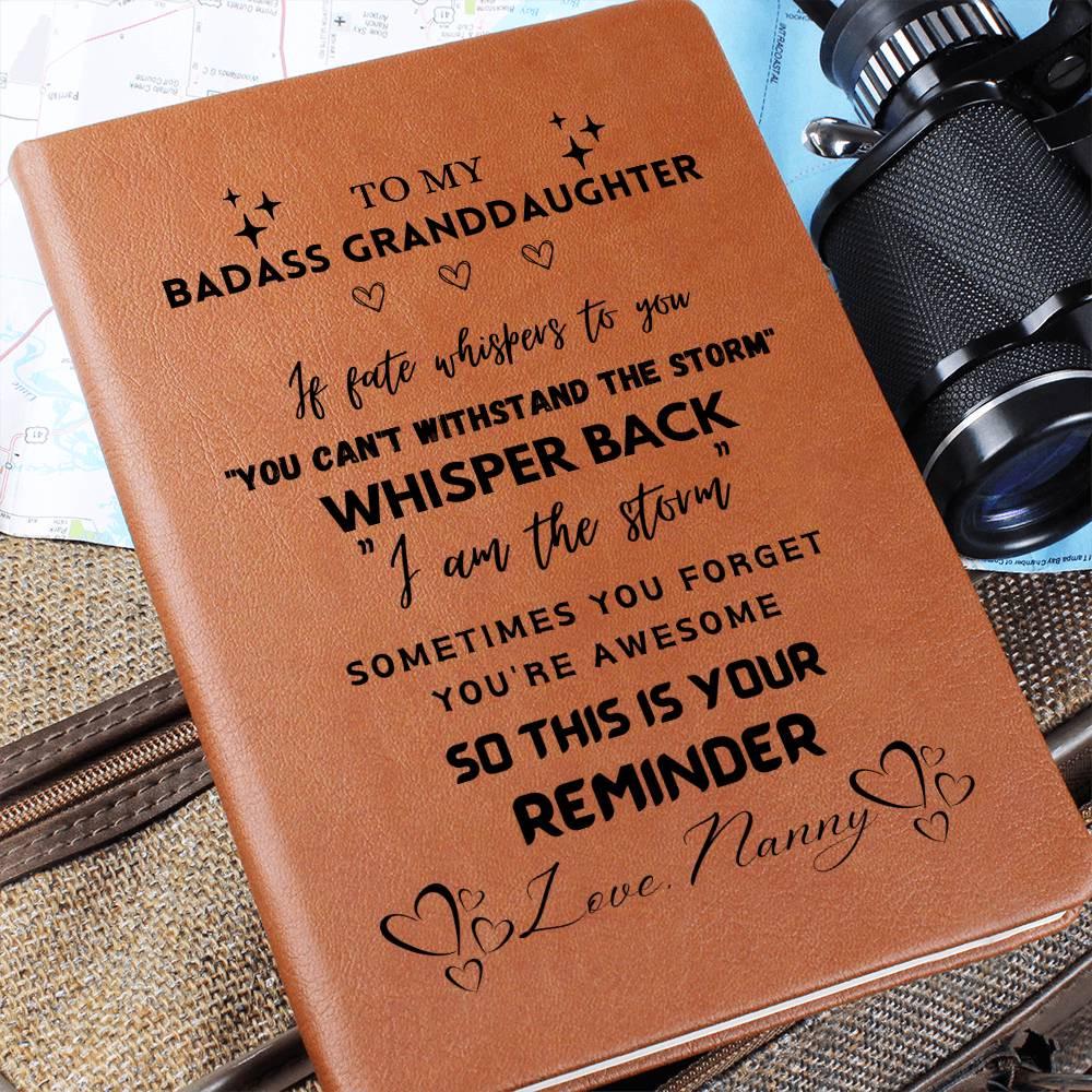 To My Badass Granddaughter Personalized Leather Journal – view 10