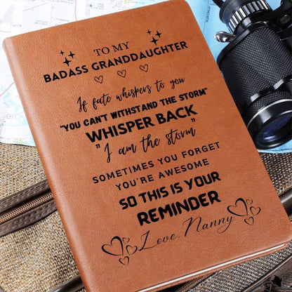 To My Badass Granddaughter Personalized Leather Journal – view 10