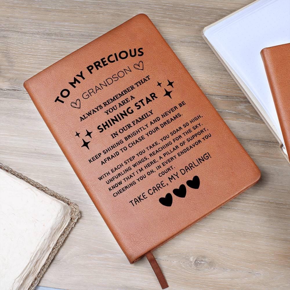 To my Precious Grandson Personalized Leather Journal – Christmas gift – view 9