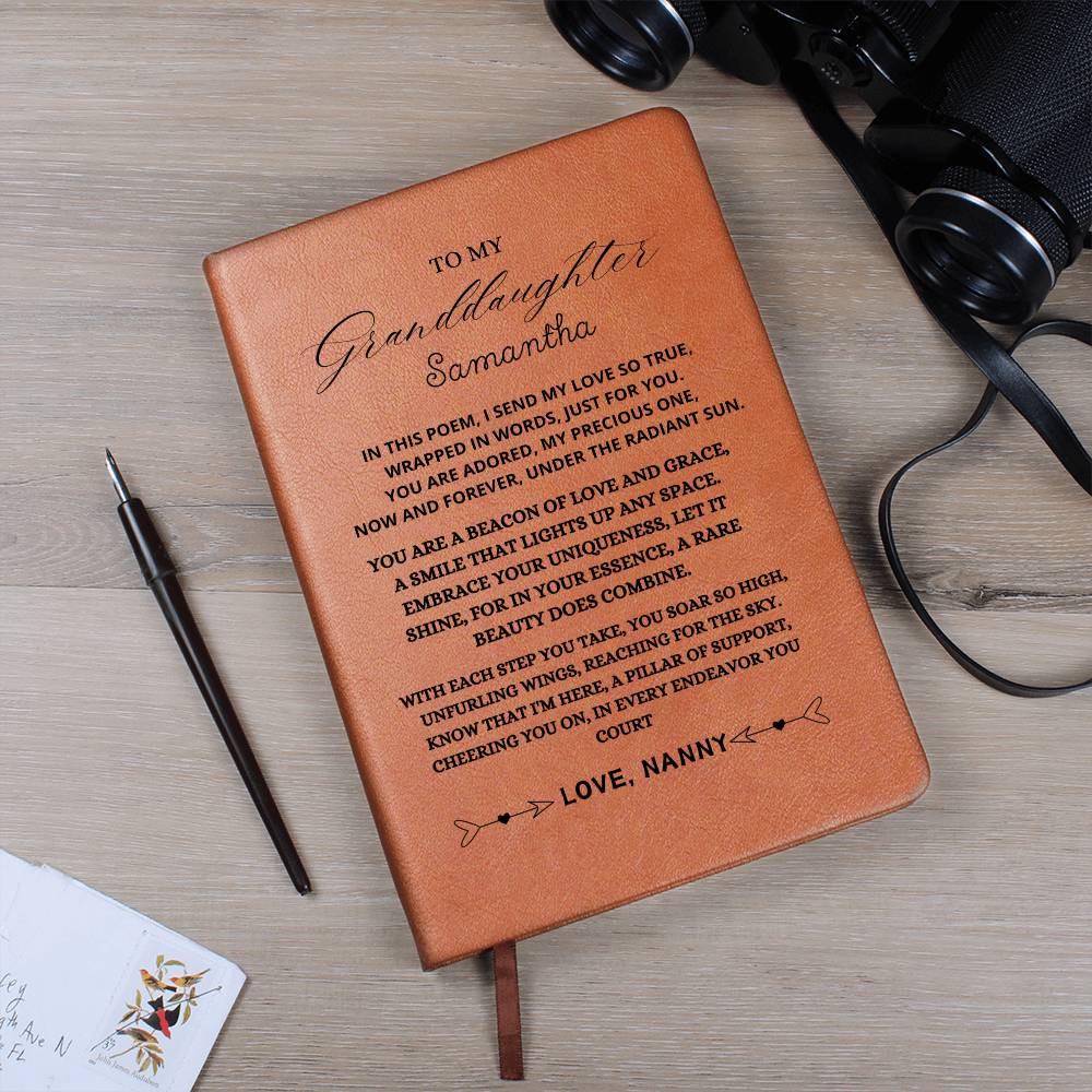 Personalized Granddaughter Poem Leather Journal gift from grandma – view 9