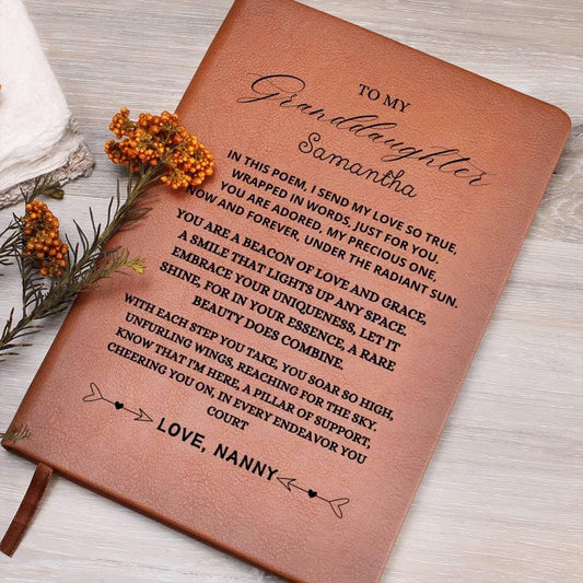 Personalized Granddaughter Poem Leather Journal gift from grandma – view 2