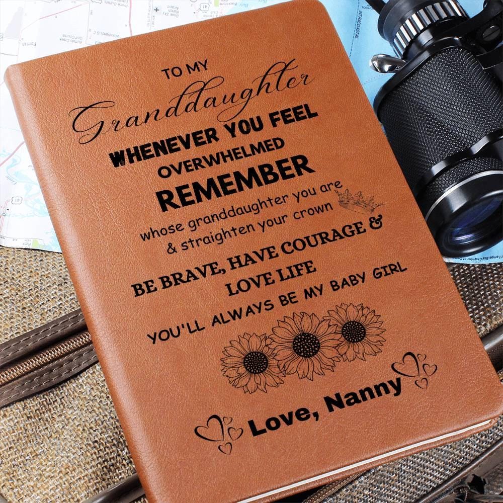 Granddaughter Sunflower leather journal – view 7