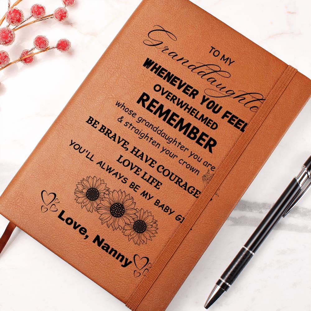 Granddaughter Sunflower leather journal – view 10