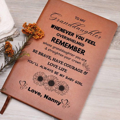 Granddaughter Sunflower leather journal