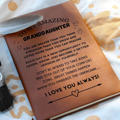 Personalized Granddaughter leather journal – Birthday Gift – view 9