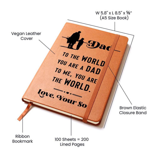 Personalized Gift for Dad Leather Keepsake Journal from Son – view 2