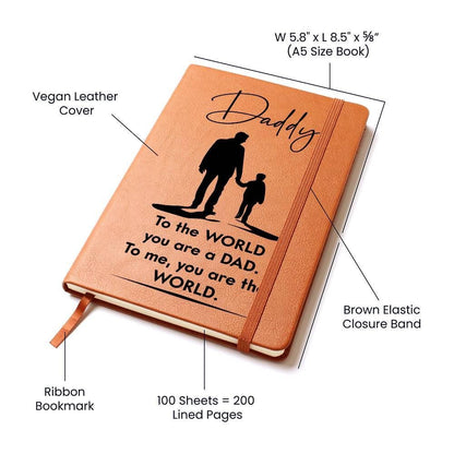 Personalized Leather Journal Gift for Daddy – Daddy Birthday Gifts – view 2