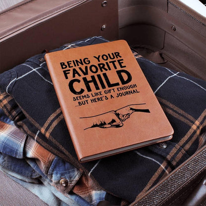 Favorite Child Funny Dad Keepsake Vegan Leather Journal – view 6