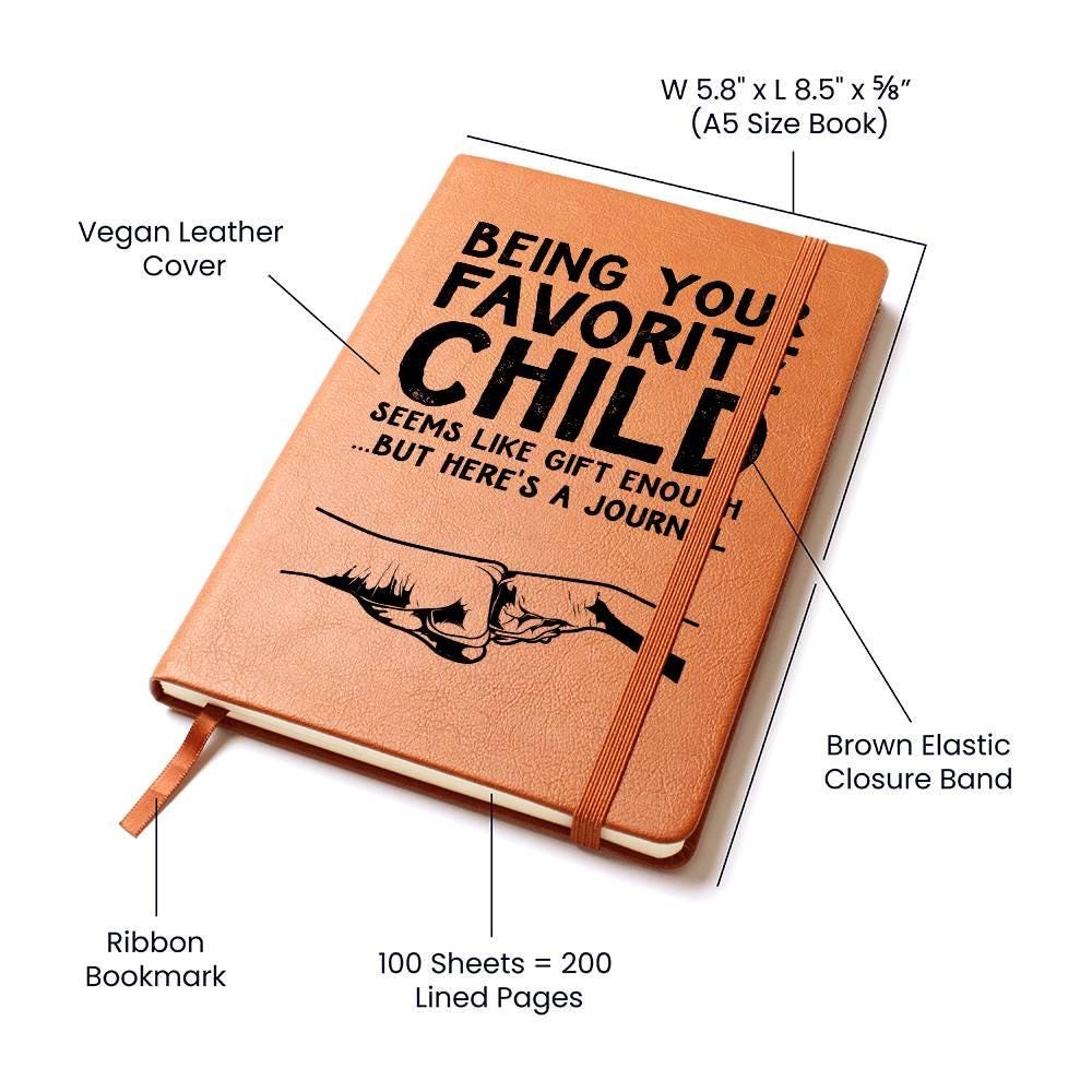 Favorite Child Funny Dad Keepsake Vegan Leather Journal – view 2