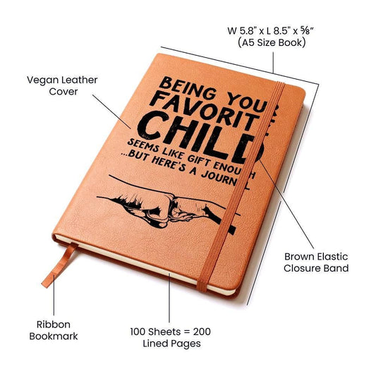 Favorite Child Funny Dad Keepsake Vegan Leather Journal – view 2