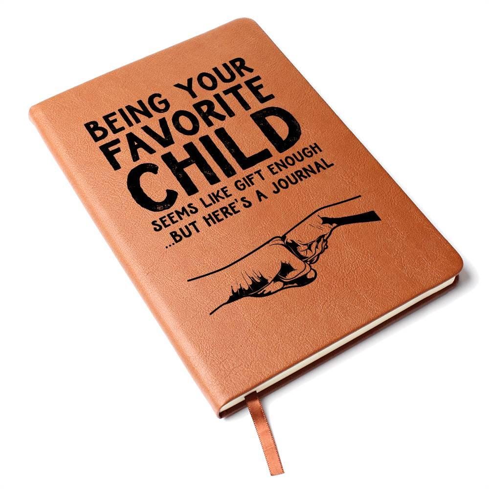 Favorite Child Funny Dad Keepsake Vegan Leather Journal – view 9