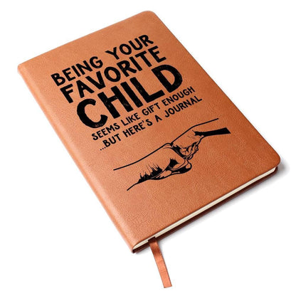 Favorite Child Funny Dad Keepsake Vegan Leather Journal – view 9