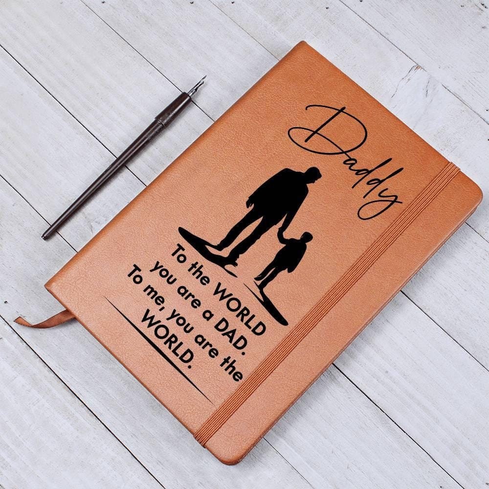 Personalized Leather Journal Gift for Daddy – Daddy Birthday Gifts – view 4