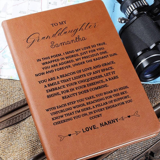Personalized Granddaughter Poem Leather Journal gift from grandma