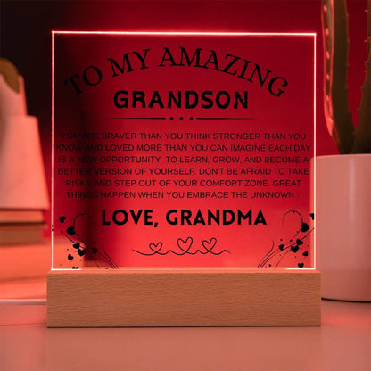 Personalized Grandson Nightlight LED Acrylic Plaque – view 4