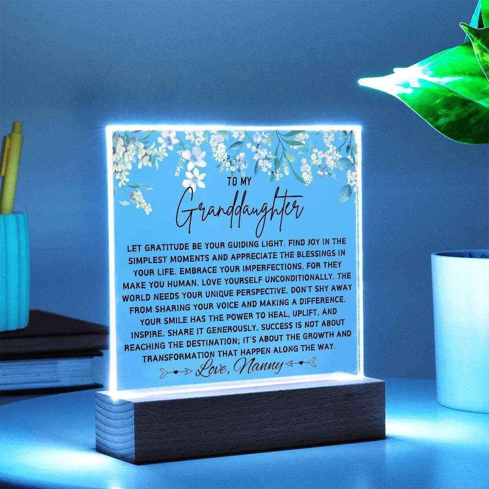 To My Granddaughter Personalized Floral Acrylic Plaque – view 10