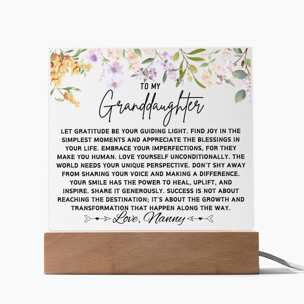 To My Granddaughter Personalized Floral Acrylic Plaque – view 5