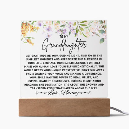 To My Granddaughter Personalized Floral Acrylic Plaque – view 5