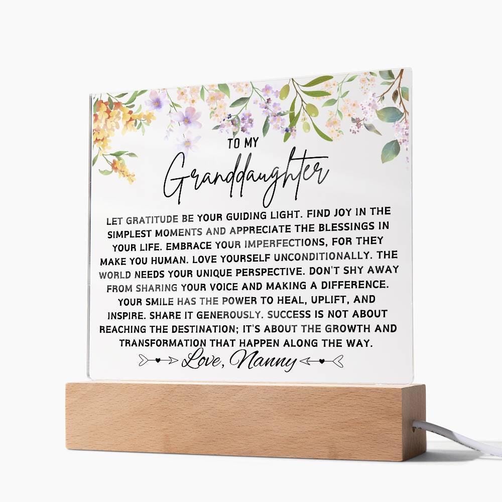 To My Granddaughter Personalized Floral Acrylic Plaque – view 7