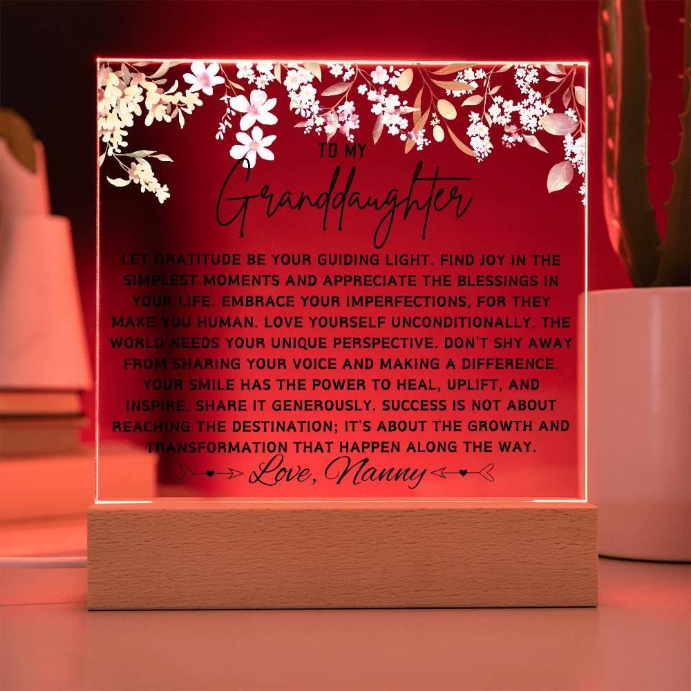 To My Granddaughter Personalized Floral Acrylic Plaque – view 8