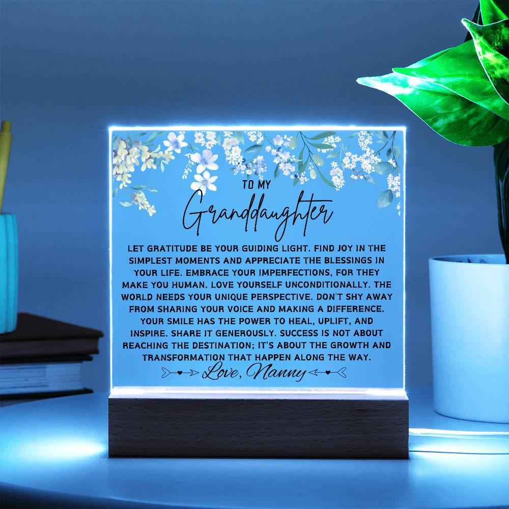 To My Granddaughter Personalized Floral Acrylic Plaque – view 6