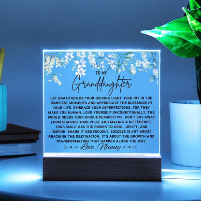 To My Granddaughter Personalized Floral Acrylic Plaque – view 6