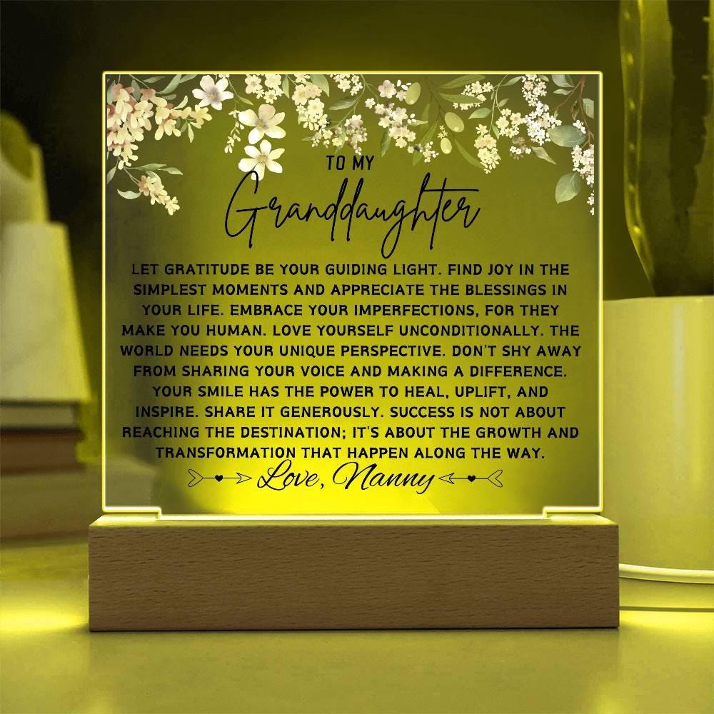 To My Granddaughter Personalized Floral Acrylic Plaque – view 3