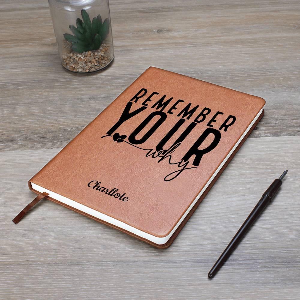 Remember Your Why Personalized Leather Journal – Manifesting Journal – view 9