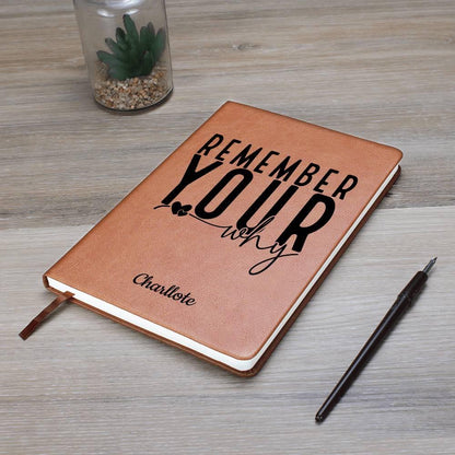 Remember Your Why Personalized Leather Journal – Manifesting Journal – view 9