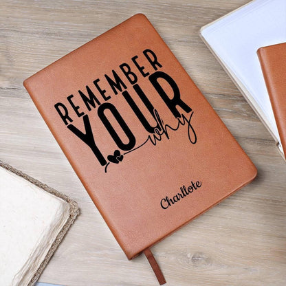 Remember Your Why Personalized Leather Journal – Manifesting Journal – view 3